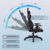 Thumbnail for MotionGrey Enforcer - Office Gaming Chair, Ergonomic, High Back, PU Leather, with Height Adjustment, Headrest & Lumbar Cushions - Black - Only at BestBuy