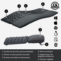 Thumbnail for Logitech ERGO K860 Bluetooth Ergonomic Keyboard - English