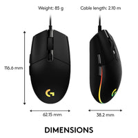 Thumbnail for Logitech G203 LIGHTSYNC 8000 DPI Optical Gaming Mouse - Black