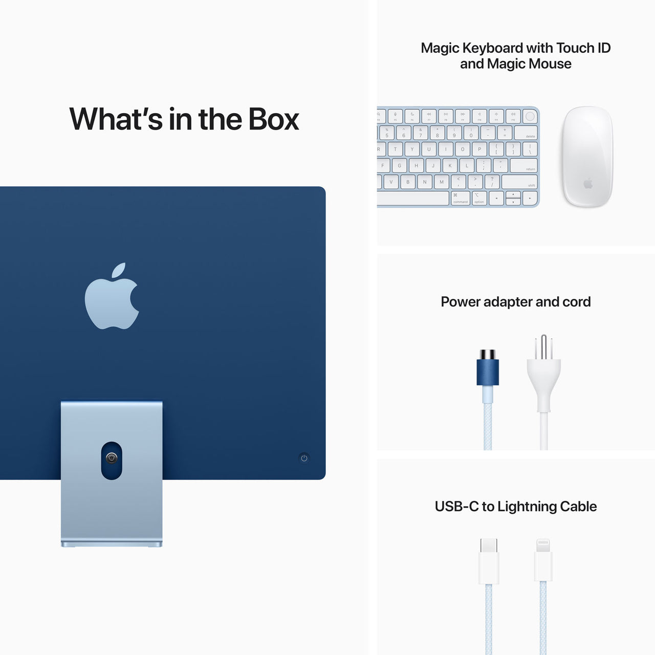 Apple iMac 24" (Spring 2021) - Blue (Apple M1 Chip / 8-Core GPU / 512GB SSD / 8GB RAM) - English