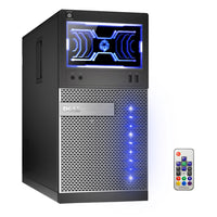 Refurbished (Good) - DELL OptiPlex Desktop PC with Customized Lights - Intel Core i5 4th Gen 4570 (3.20 GHz) 8 GB DDR3 RAM 256 GB Solid State Storage (SSD) Win 10 Pro 64-Bit Wi-Fi