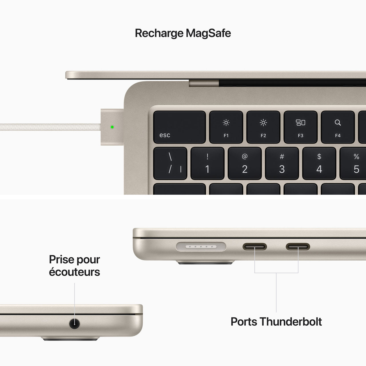 Apple MacBook Air 13.6" w/ Touch ID (2022) - Starlight (Apple M2 Chip / 256GB SSD / 8GB RAM) - English