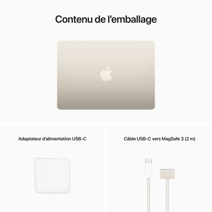 Apple MacBook Air 13.6" w/ Touch ID (2022) - Starlight (Apple M2 Chip / 256GB SSD / 8GB RAM) - English
