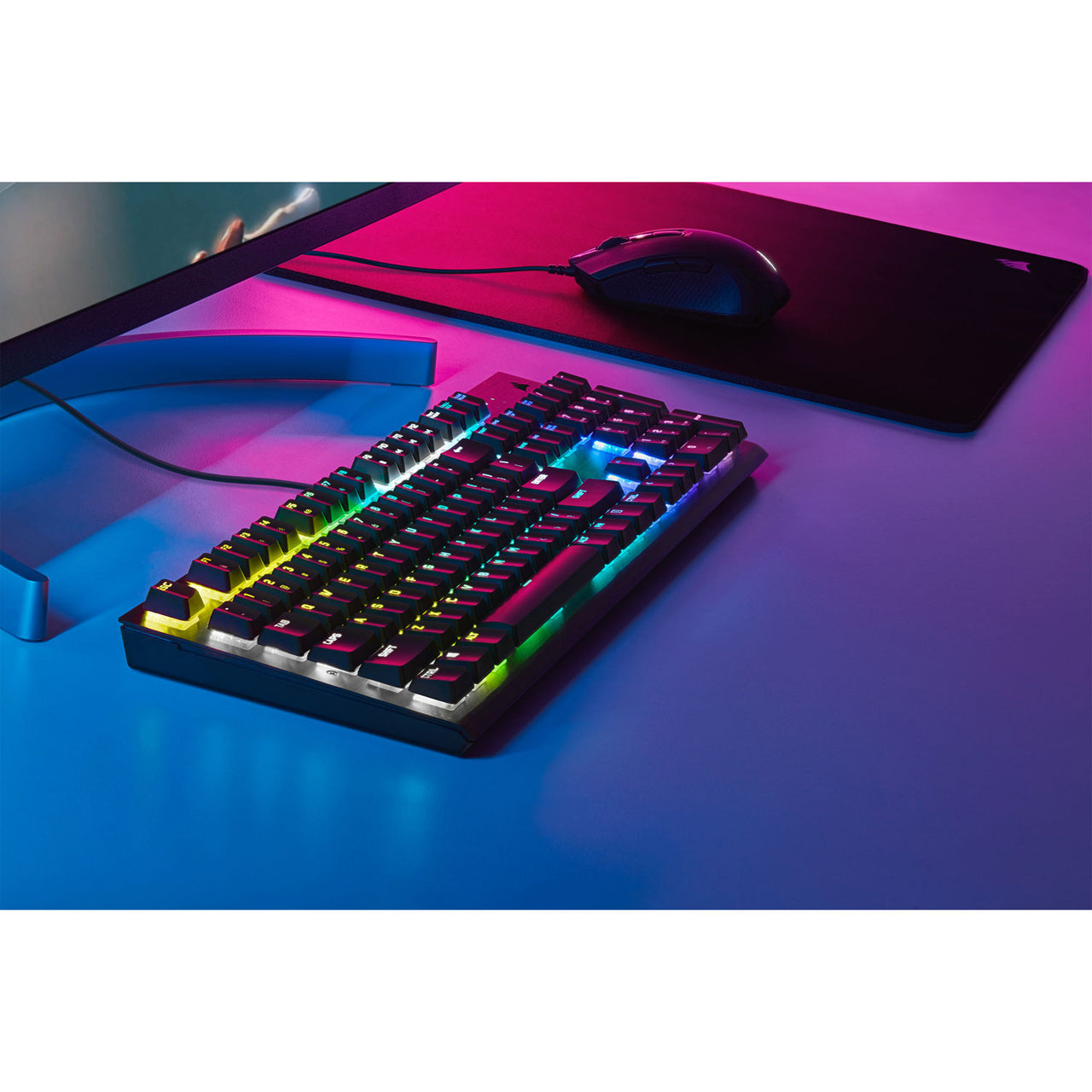 Corsair K60 Backlit Mechanical Cherry MX Low Profile Speed RGB Gaming Keyboard - English